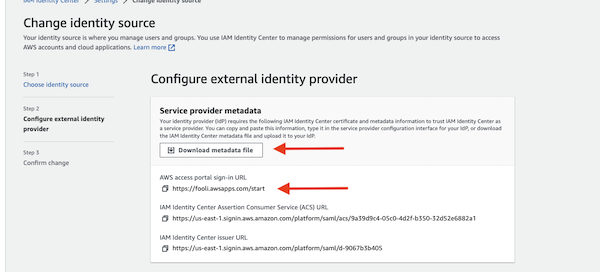 AWS SSO Console