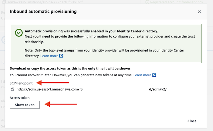 AWS SSO Console